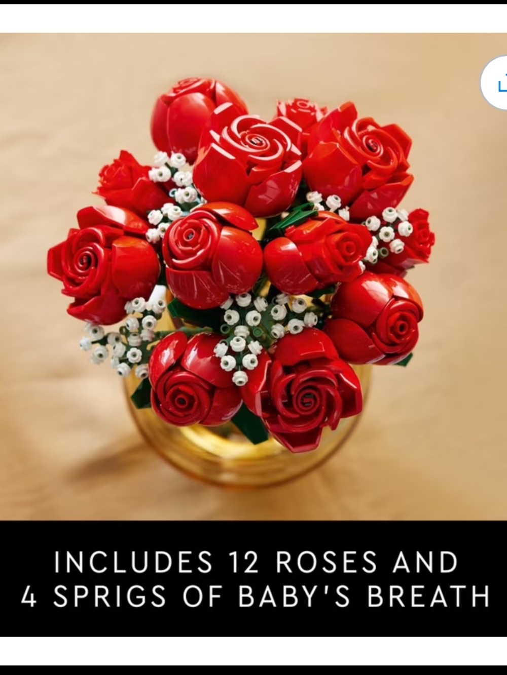 Lego Red Rose Bouquet Decorative